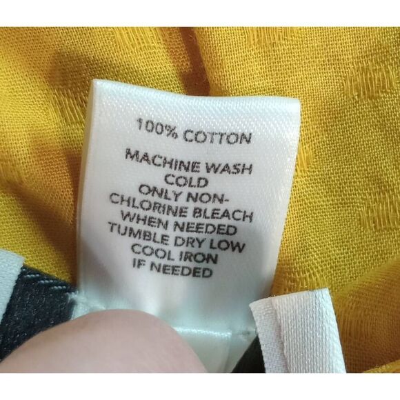 Loft Shirt Ladies Large Gold Short Sleeve V-Neck Ruffle Textured Side Zipper Sho - Picture 7 of 8